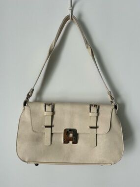 VIN BAKER Perforated Cream Leather Handbag Made in the USA